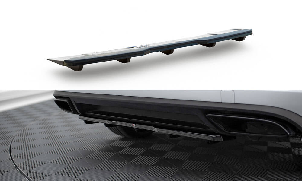 Maxton Design Street+ Mittlerer Diffusor RACE passend für Skoda Kodiaq RS Mk1 / Mk1 Facelift schwarz Hochglanz