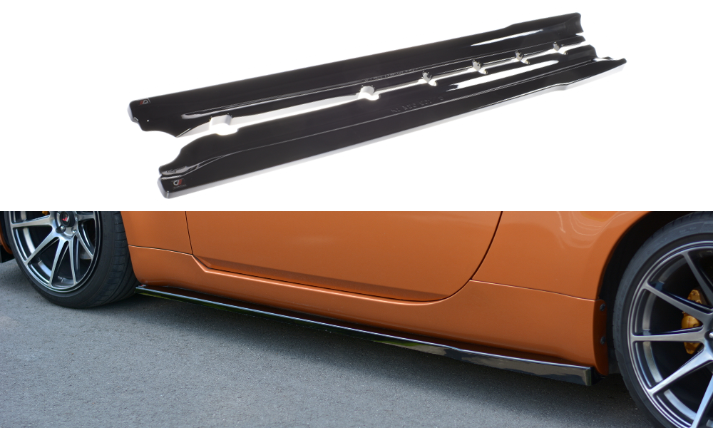 Maxton Design Street+ Seitenschweller Leisten passend für Nissan 350Z schwarz Hochglanz