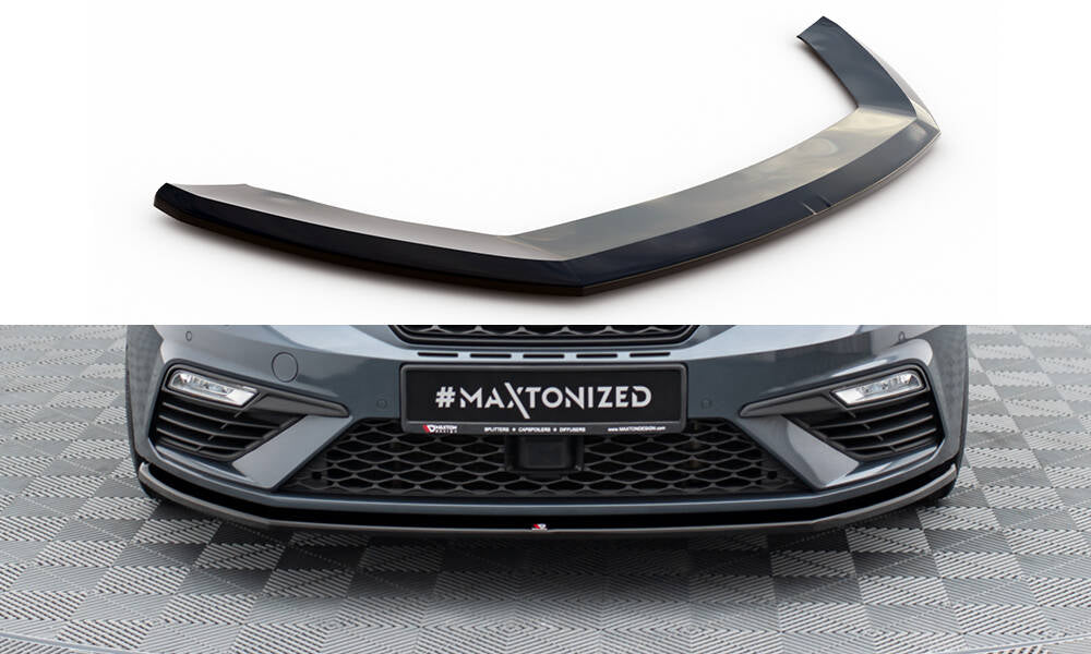 Maxton Design Street+ Spoilerlippe Front Ansatz V.1 passend für Seat Leon Cupra / FR Mk3 FL schwarz Hochglanz