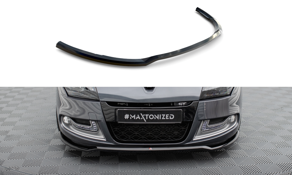 Maxton Design Street+ Spoilerlippe Front Ansatz V.1 passend für Renault Megane GT Mk3 Facelift schwarz Hochglanz