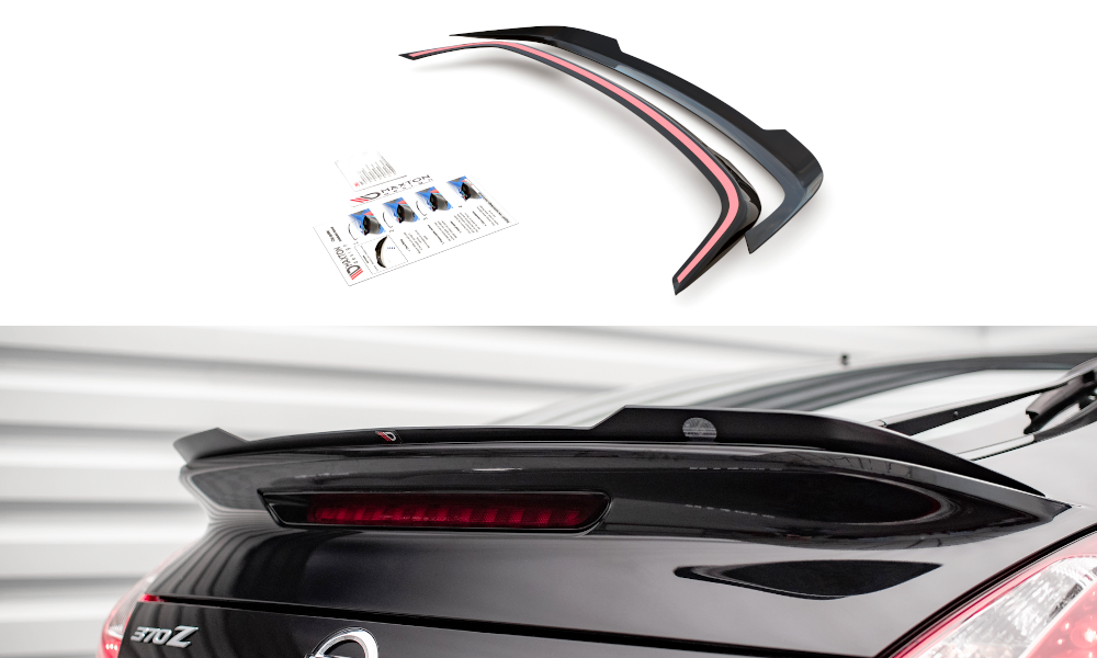 Maxton Design Spoiler CAP passend für Nissan 370Z Nismo Facelift schwarz Hochglanz