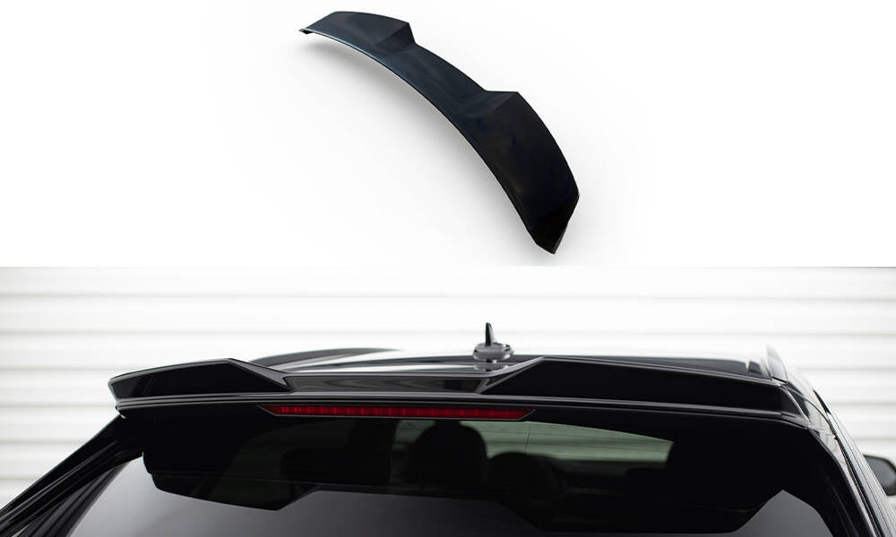 Maxton Design Höher Spoiler CAP 3D passend für Audi Q8 / SQ8 / Q8 S-Line Mk1 schwarz Hochglanz