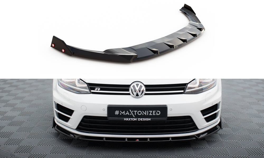 Maxton Design Street+ Spoilerlippe Front Ansatz V.5 + Flaps passend für VW Golf R / R-Line Mk7