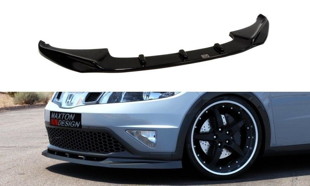 Maxton Design Street+ Spoilerlippe Front Ansatz passend für HONDA CIVIC MK8 Facelift schwarz Hochglanz