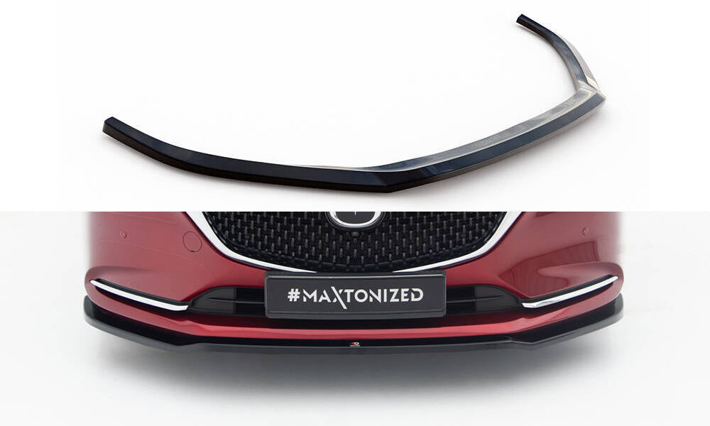 Maxton Design Street+ Spoilerlippe Front Ansatz V.1 passend für Mazda 6 Mk3 Facelift schwarz Hochglanz