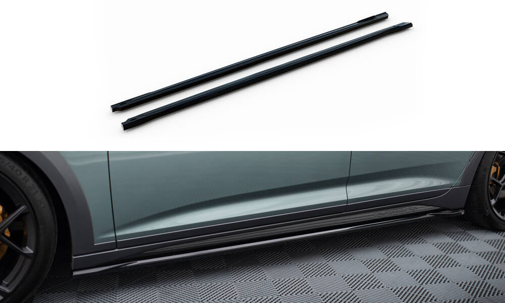 Maxton Design Street+ Seitenschweller Leisten passend für Audi A6 Allroad C8 schwarz Hochglanz