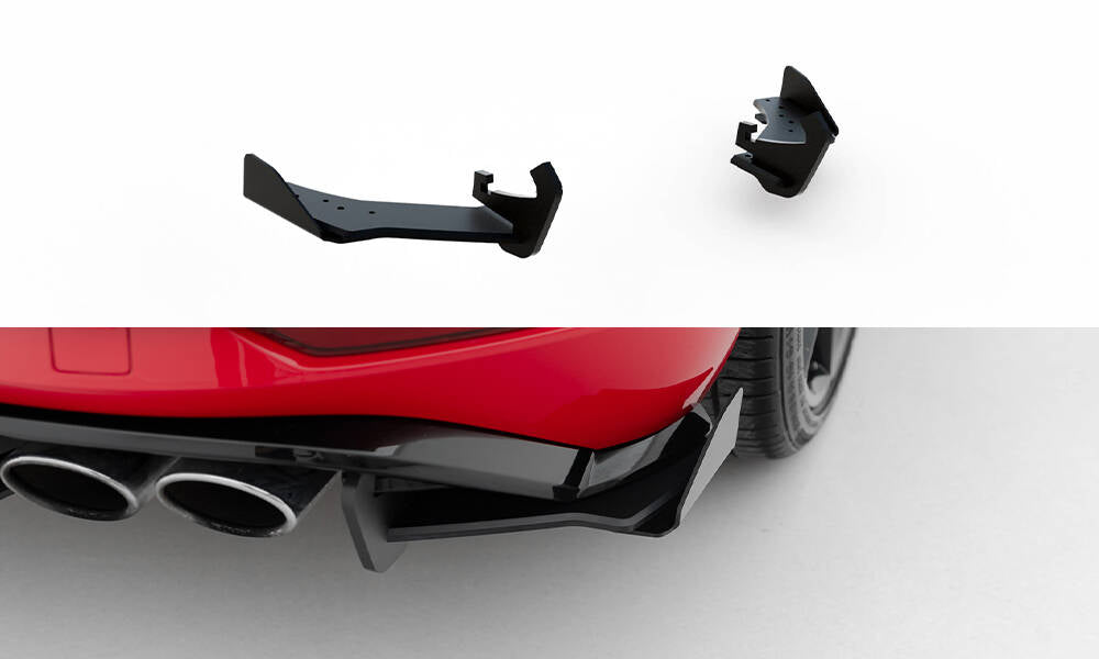 Maxton Design Street Pro Heck Ansatz Flaps Diffusor + Flaps passend für VW Golf 7 R Facelift schwarz Hochglanz