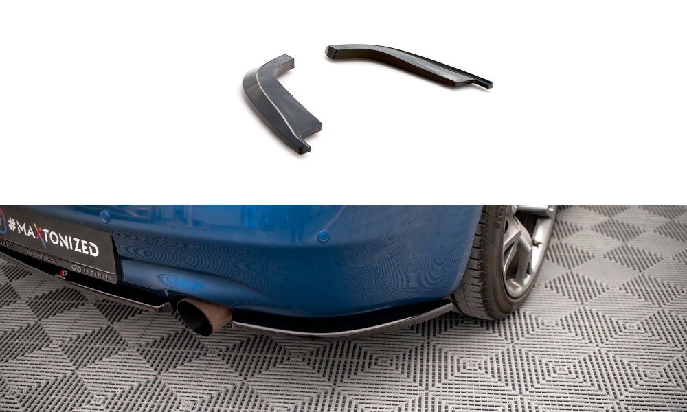 Maxton Design Heck Ansatz Flaps Diffusor passend für Infiniti G37 Coupe schwarz Hochglanz