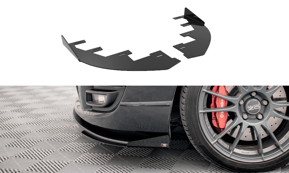 Maxton Design Front Stoßstange Flaps passend für Mazda 3 MPS Mk1 schwarz Hochglanz