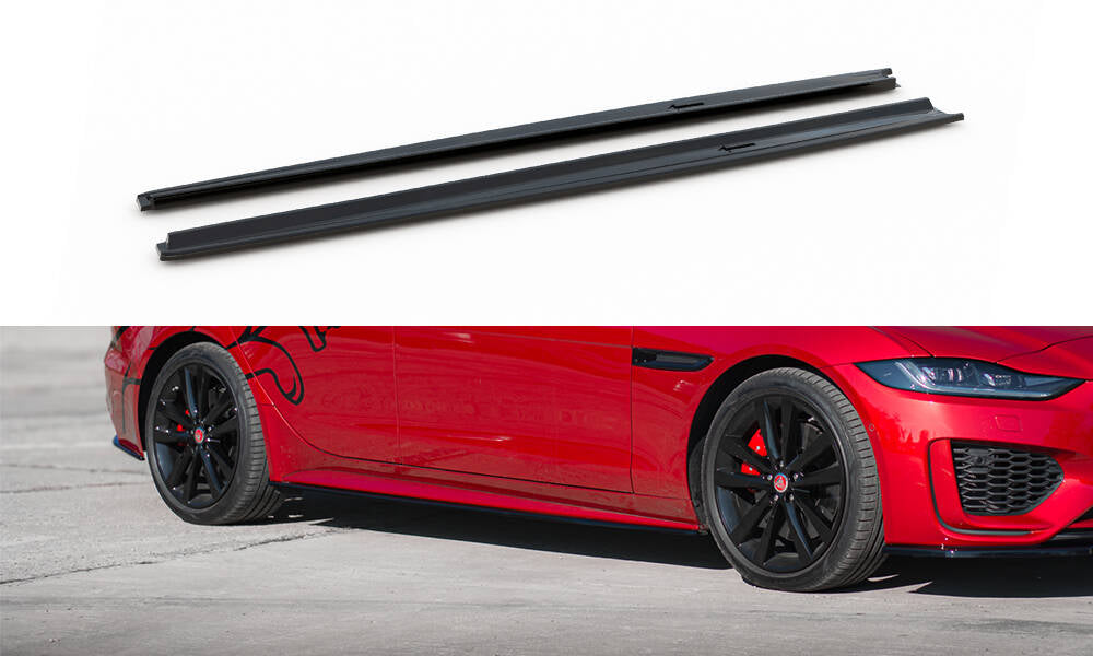 Maxton Design Street+ Seitenschweller Leisten passend für Jaguar XE R-Dynamic X760 Facelift schwarz Hochglanz