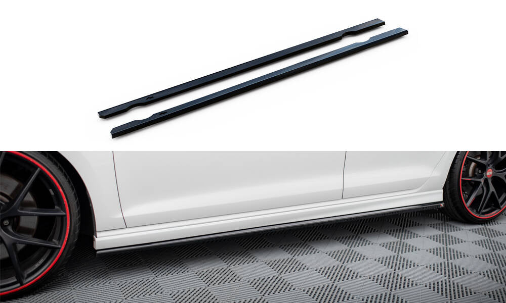 Maxton Design Street+ Seitenschweller Leisten passend für V.3 passend für VW Golf R / R-Line Mk7 schwarz Hochglanz