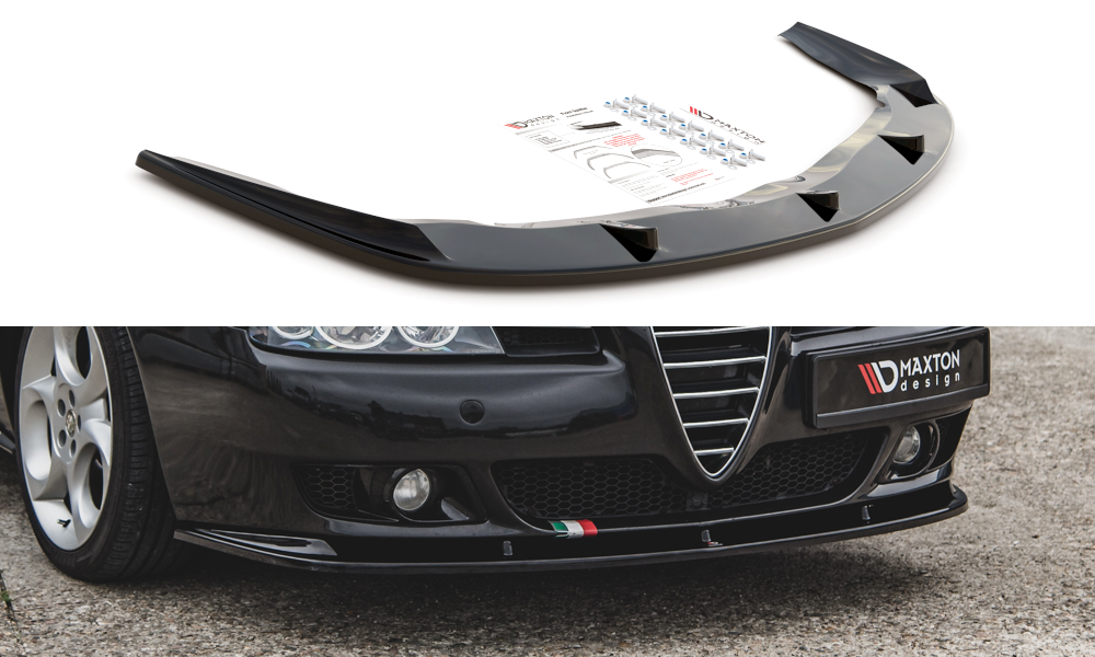Maxton Design Front Ansatz für Alfa Romeo 156 Facelift schwarz matt