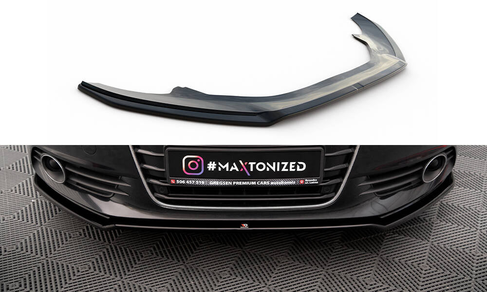 Maxton Design Street+ Spoilerlippe Front Ansatz V.1 passend für Audi A6 C7 schwarz Hochglanz