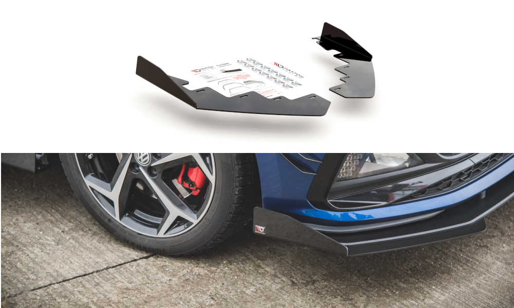 Maxton Design Flaps VW Polo GTI Mk6 schwarz Hochglanz für Volkswagen Polo Mk6