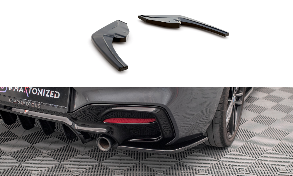 Maxton Design Heck Ansatz Flaps Diffusor passend für BMW 1er F20 Facelift M-power schwarz Hochglanz