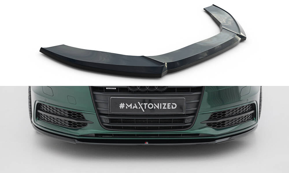 Maxton Design Street+ Spoilerlippe Front Ansatz V.2 passend für Audi S6 / A6 S-Line C7 schwarz Hochglanz