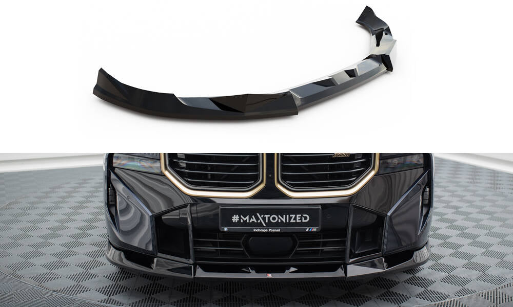 Maxton Design Street+ Spoilerlippe Front Ansatz V.2 passend für BMW XM G09 schwarz Hochglanz