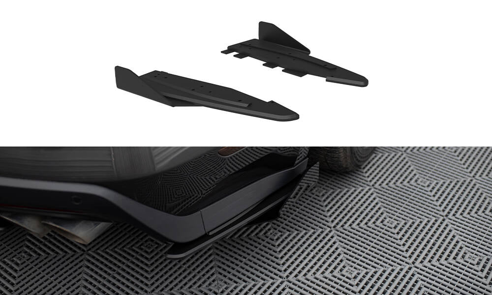 Maxton Design Street Pro Heck Ansatz Flaps Diffusor + Flaps passend für Ford Mustang GT Mk6 schwarz Hochglanz