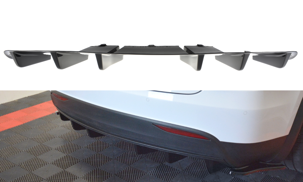 Maxton Design Diffusor Heck Ansatz passend für TESLA MODEL X schwarz Hochglanz