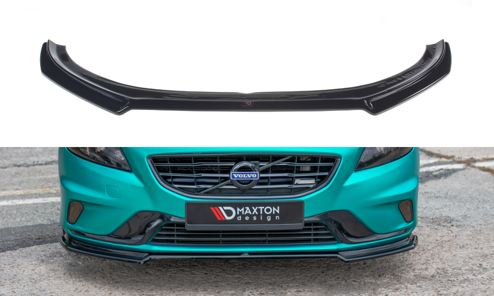 Maxton Design Street+ Spoilerlippe Front Ansatz passend für Volvo V40 R-design schwarz Hochglanz