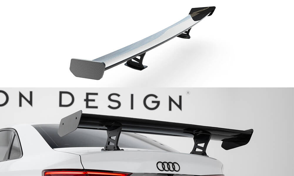 Maxton Design Carbon Spoiler With Internal Brackets Uprights Audi A3 / A3 S-Line / S3 / RS3 Limousine 8V / 8V Facelift für Audi A3