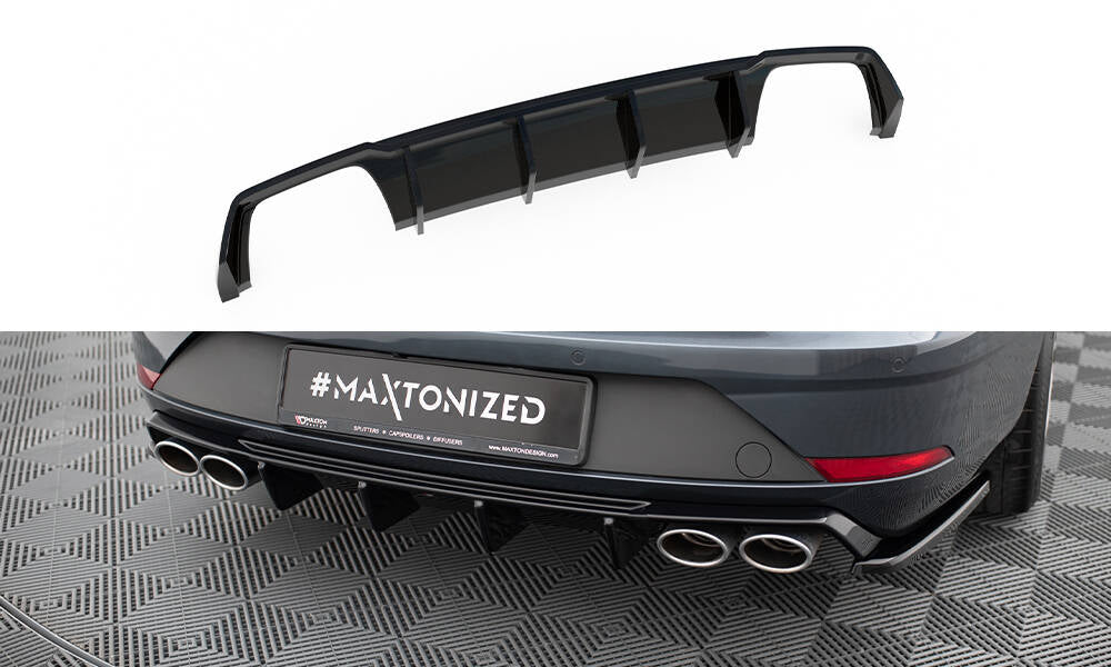 Maxton Design Diffusor Heck Ansatz V.3 passend für Seat Leon Cupra ST Mk3 FL