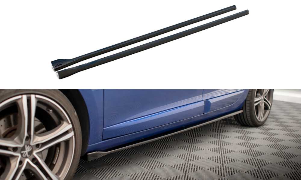 Maxton Design Street+ Seitenschweller Leisten passend für Renault Megane GT Line Grandtour Mk3 Facelift schwarz Hochglanz