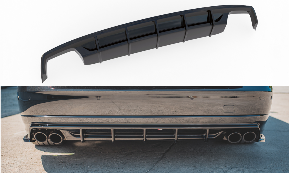 Maxton Design Diffusor Heck Ansatz passend für Audi S8 D4 Facelift schwarz Hochglanz