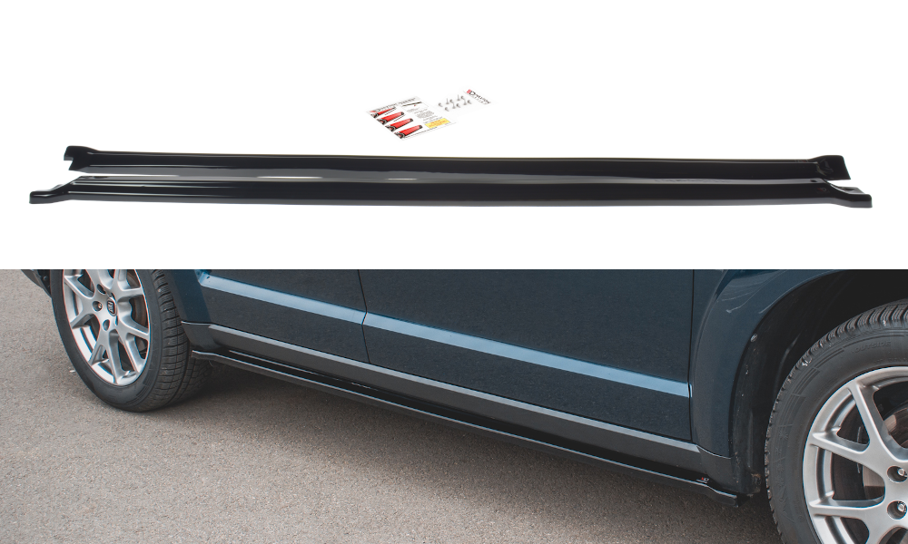 Maxton Design Street+ Seitenschweller Leisten passend für Fiat Freemont schwarz Hochglanz