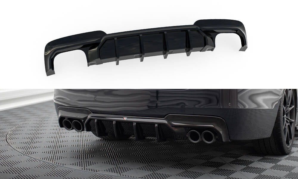 Maxton Design Diffusor Heck Ansatz V.2 passend für BMW 5er M-Paket F10 / F11 (Doppelauspuff li. re.)