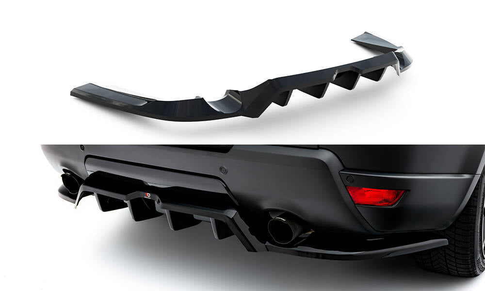 Maxton Design Street+ Mittlerer Diffusor RACE passend für Land Rover Range Rover Sport Mk2 schwarz Hochglanz