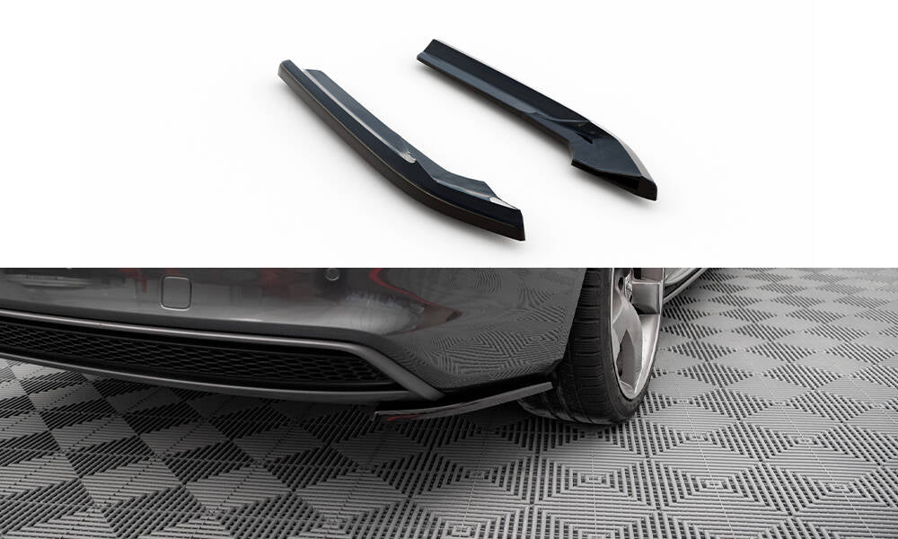 Maxton Design Heck Ansatz Flaps Diffusor V.2 passend für Audi A4 S-Line Avant B8 Facelift schwarz Hochglanz