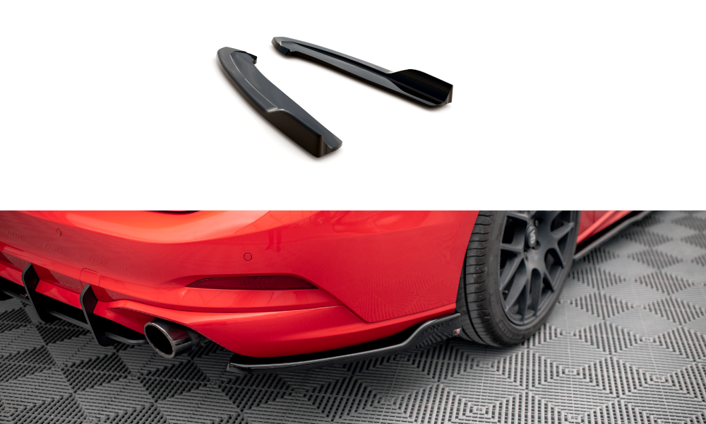 Maxton Design Heck Ansatz Flaps Diffusor V.6 passend für Ford Focus Kombi ST Mk4 schwarz Hochglanz