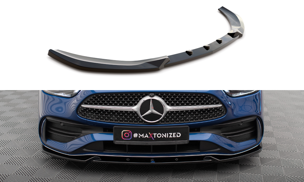 Maxton Design Street+ Spoilerlippe Front Ansatz V.1 passend für Mercedes-Benz C AMG-Line / 43 AMG W206 schwarz Hochglanz