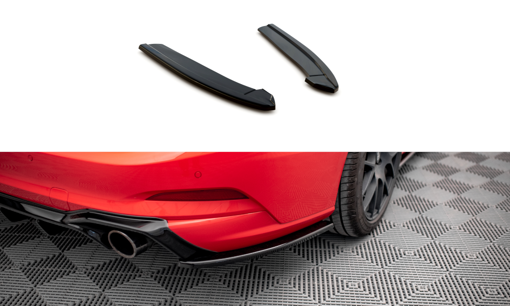 Maxton Design Heck Ansatz Flaps Diffusor V.7 passend für Ford Focus Kombi ST Mk4 schwarz Hochglanz