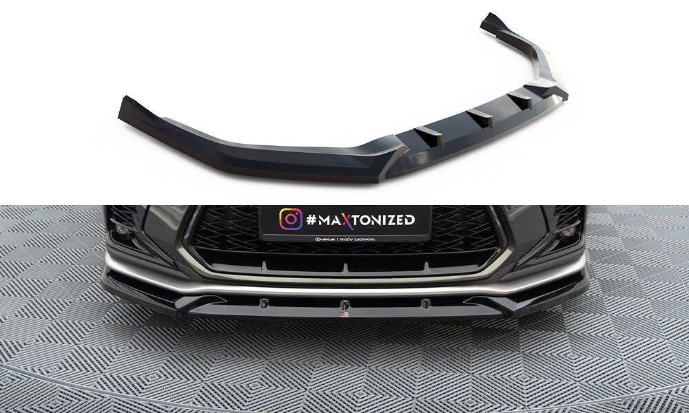 Maxton Design Street+ Spoilerlippe Front Ansatz V.2 passend für Lexus NX F-Sport Mk2 schwarz Hochglanz