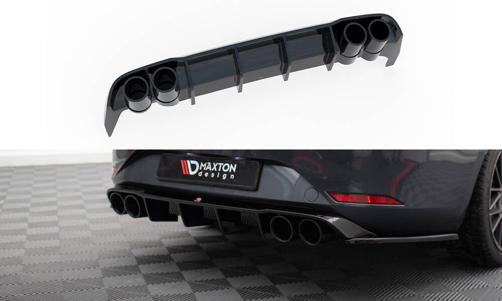 Maxton Design Diffusor Heck Ansatz + Endrohre für Seat Leon ST FR Mk4