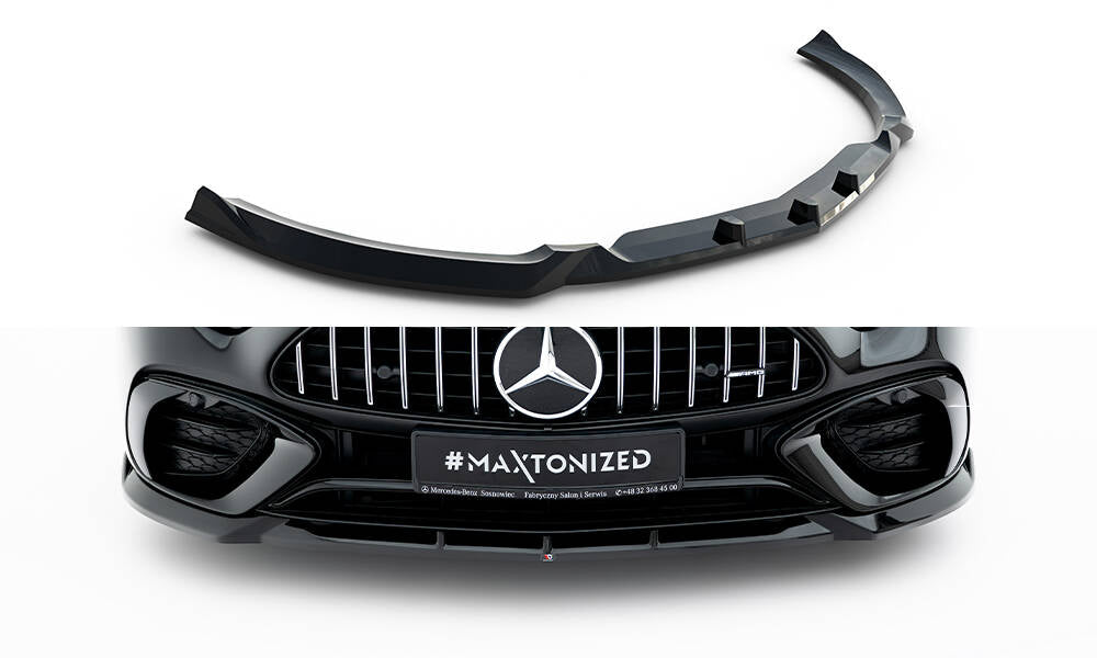 Maxton Design Street+ Spoilerlippe Front Ansatz passend für Mercedes-AMG SL 63 R232 schwarz Hochglanz