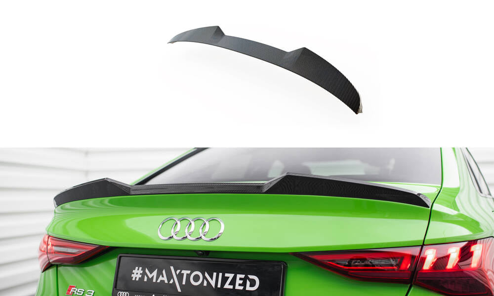 Maxton Design Prepreg Carbon Fiber Heckklappenspoiler V.1 Audi RS3 / S3 / A3 S-Line / A3 Limousine 8Y Facelift für Audi A3