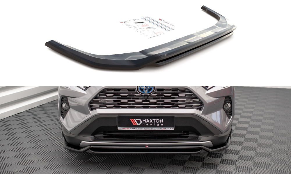 Maxton Design Street+ Spoilerlippe Front Ansatz passend für Toyota RAV4 Mk5 schwarz Hochglanz