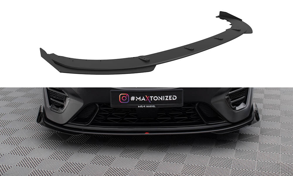 Maxton Design Street Pro Street+ Spoilerlippe Front Ansatz + Flaps passend für Kia Proceed GT Mk3 Facelift / Ceed GT / GT - Line Mk1 Facelift schwarz Hochglanz
