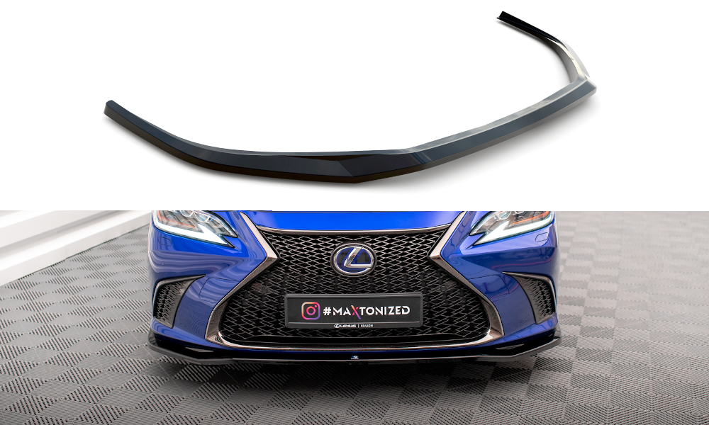 Maxton Design Street+ Spoilerlippe Front Ansatz V.1 passend für Lexus ES F Sport Mk7 schwarz Hochglanz