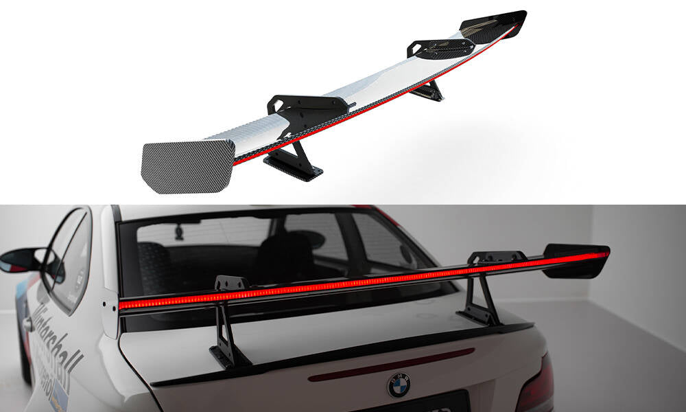 Maxton Design Carbon Spoiler With Upper Swan Mounting + LED BMW 1er M E82 für BMW M1 E82