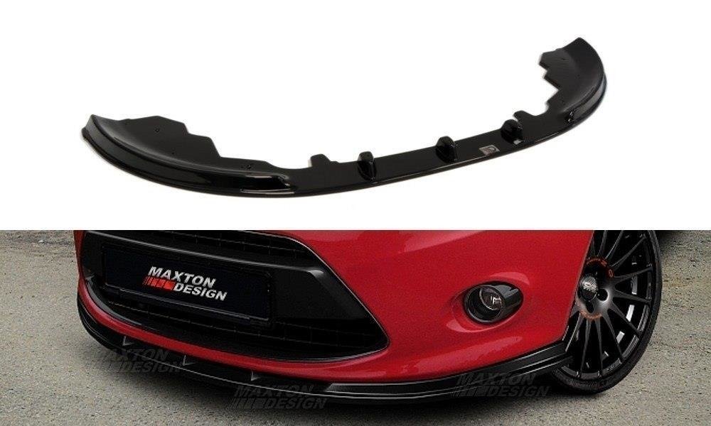 Maxton Design Street+ Spoilerlippe Front Ansatz passend für Ford Fiesta Mk7 schwarz Hochglanz