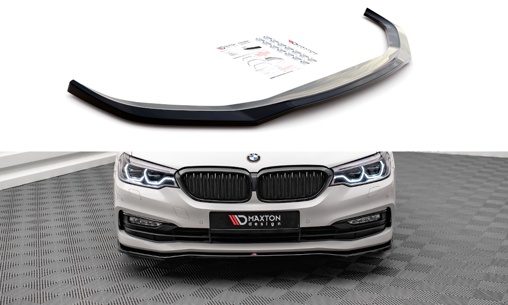 Maxton Design Street+ Spoilerlippe Front Ansatz V.1 passend für BMW 5er G30 / G31 schwarz Hochglanz
