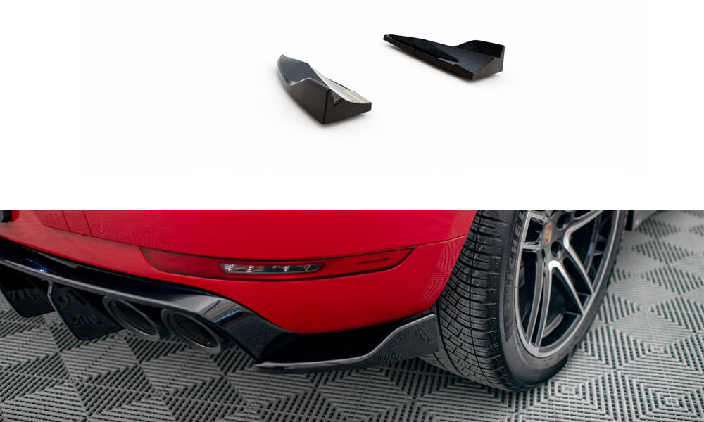 Maxton Design Heck Ansatz Flaps Diffusor V.2 passend für Porsche Macan Mk1 schwarz Hochglanz