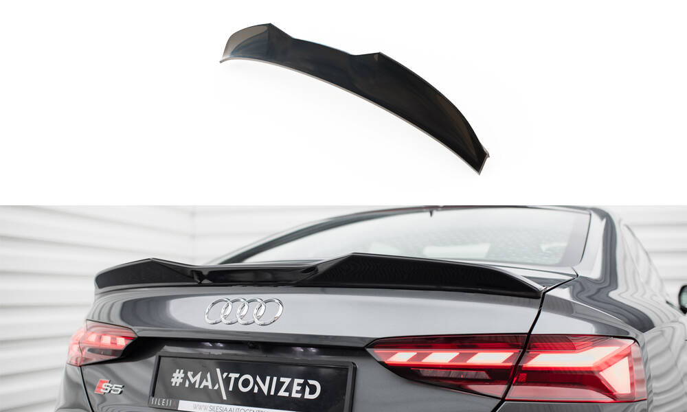 Maxton Design Spoiler CAP 3D passend für Audi S5 Coupe / A5 S-Line / A5 Coupe F5 Facelift schwarz Hochglanz