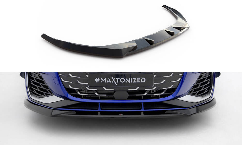 Maxton Design Street+ Spoilerlippe Front Ansatz V.1 passend für Audi A3 S-Line Limousine / S3 Limousine 8Y Facelift schwarz Hochglanz