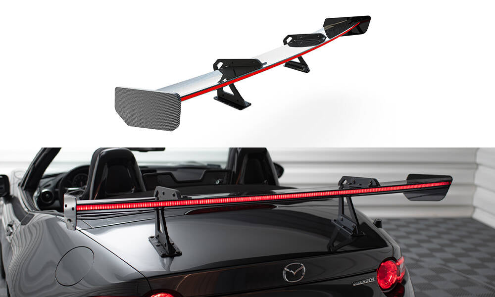 Maxton Design Carbon Spoiler With Upper Swan Mounting + LED Mazda MX-5 ND (Mk4) für Mazda MX-5 Mk4 (ND)