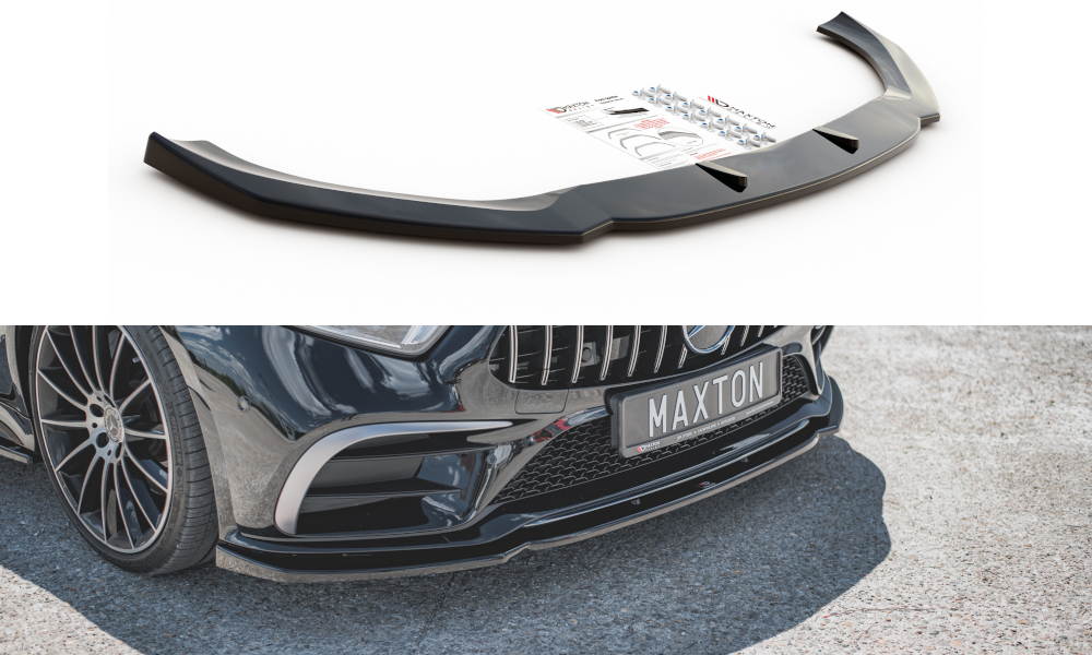 Maxton Design Street+ Spoilerlippe Front Ansatz V.2 passend für Mercedes-AMG CLS 53 C257 schwarz Hochglanz
